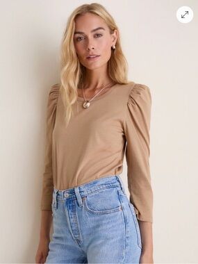 NWOT Tuckernuck Pomander Place Vesty Long Sleeve 3/4 Length Puff Sleeve Top